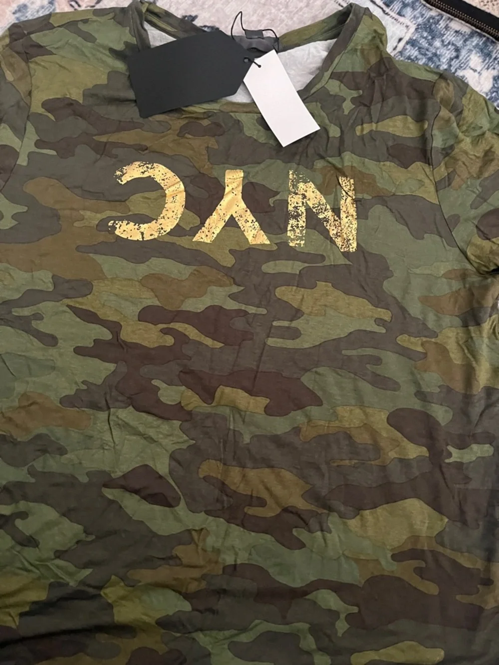 NYC Camo Short Sleeve Tee in Olive Green, NWT - Picture 2 of 3
